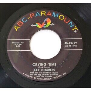 Ray Charles Crying Time / When My Dreamboat Comes Home 45 RPM Vinyl VG+ Soul '65